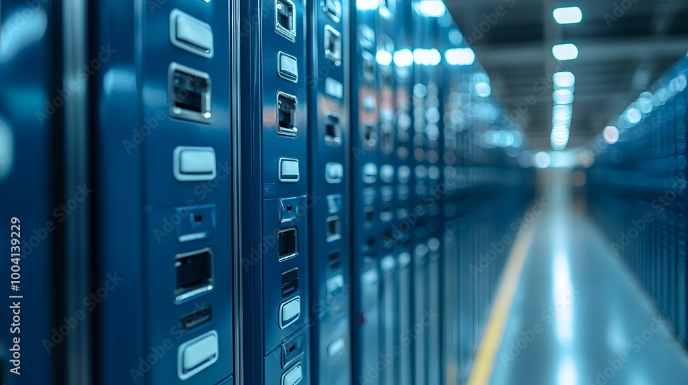 Modern travel locker at an airport with clean metallic surfaces and a secure lock Modern travel locker at an airport with clean metallic surfaces and a secure lock