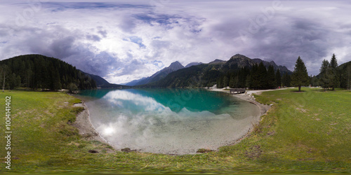 A view of the Anterselva lake - Italy - 360 degree photo photo