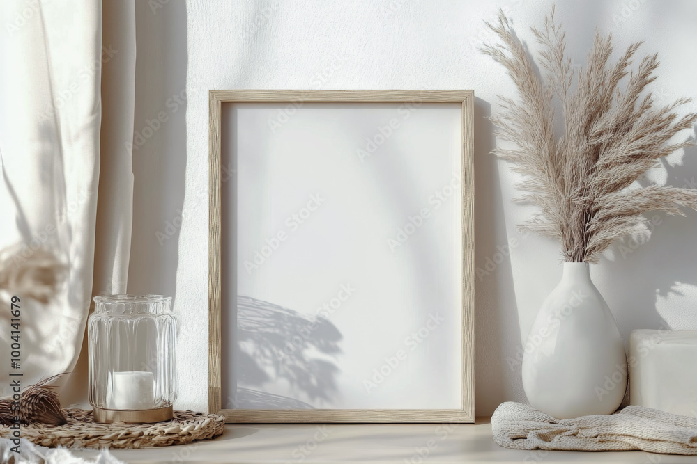 Frame Mockup - Close Up, White Background Frame Mockup - Close Up, White Background