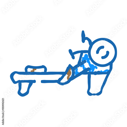 rowing machine doodle icon sketch vector. rowing machine sign. isolated symbol illustration
