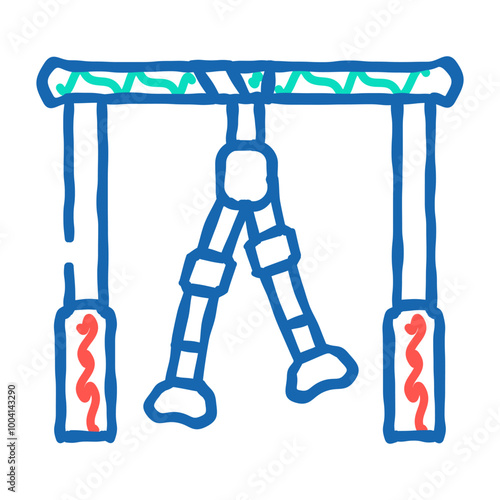loops trx sport equipment doodle icon sketch vector. loops trx sport equipment sign. isolated symbol illustration