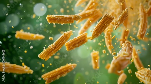 Wallpaper Mural Tasty corn sticks falling on colorful background Torontodigital.ca