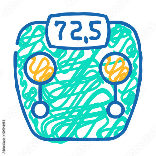 scale device doodle icon sketch vector. scale device sign. isolated symbol illustration
