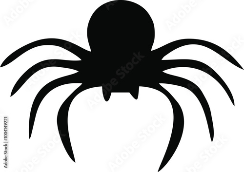 Black spider silhouette vector design