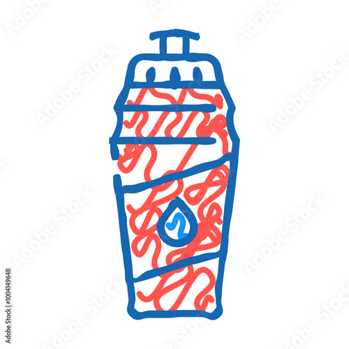 water drink bottle doodle icon sketch vector. water drink bottle sign. isolated symbol illustration