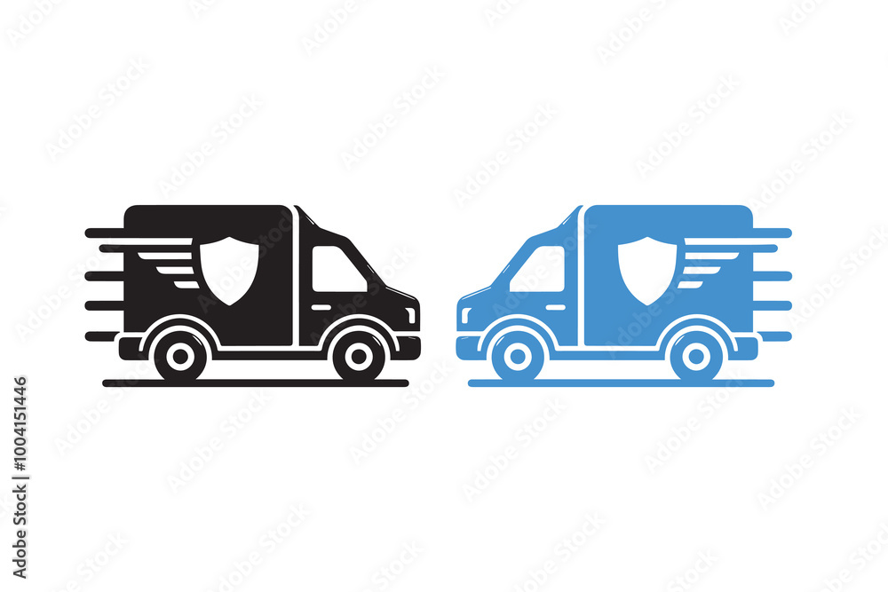 Fast shipping delivery truck, delivery Truck silhouette Fast shipping delivery truck, delivery Truck silhouette