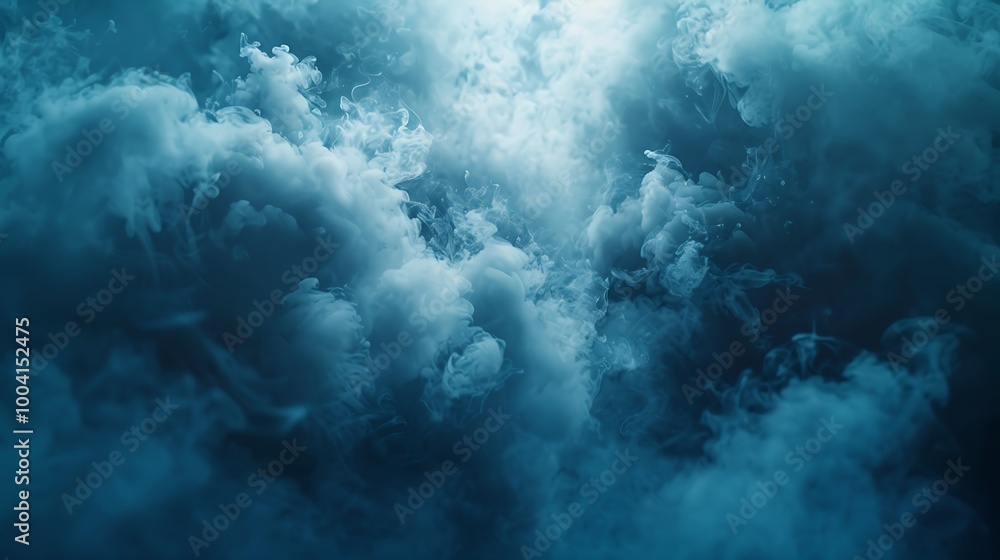 Naklejka premium Realistic smoke and fog overlays, designed to add atmospheric effects to images and videos. The overlays are displayed on a dark background, showcasing their ability to create depth and mystery 
