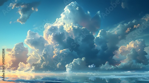 Realistic cloud brushes for Photoshop, designed to create natural and dynamic sky effects. The brushes are demonstrated on a canvas, showing their potential for adding depth and realism to digital 