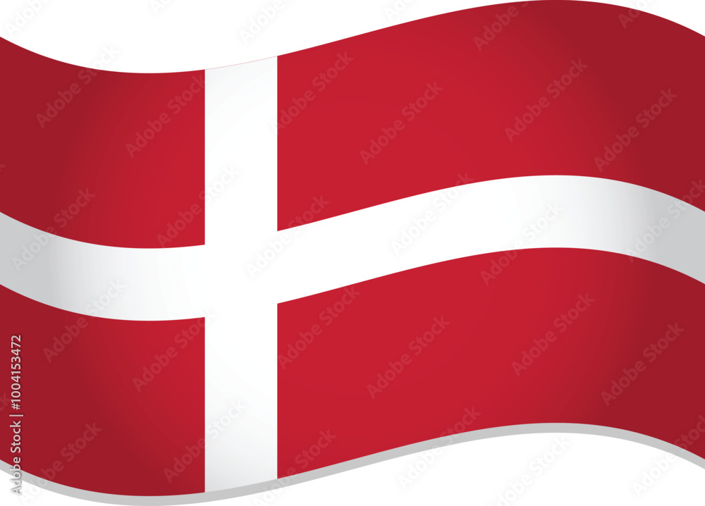 Fototapeta premium Denmark Flag Waving in Air Effect Vector