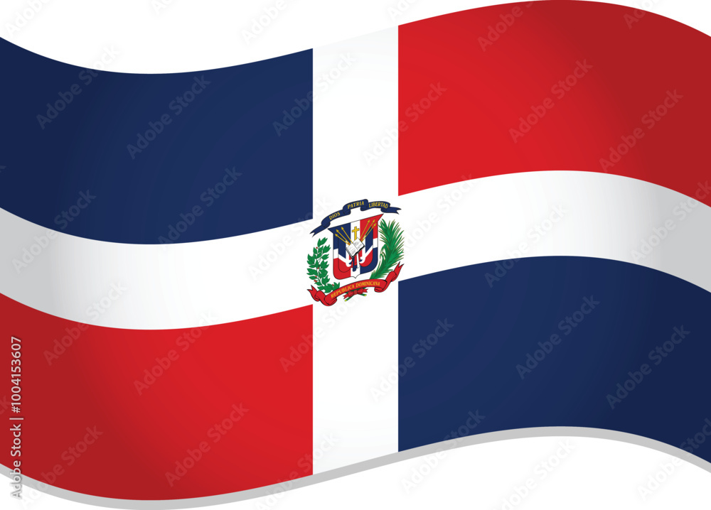 Dominican Republic Flag Waving 3d Effect Vector Dominican Republic Flag Waving 3d Effect Vector