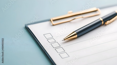 Wallpaper Mural Efficient Planning Checklist - Close-Up of Checked Boxes Pen and Daily Agenda for Personal Goals and Time Management Success Torontodigital.ca