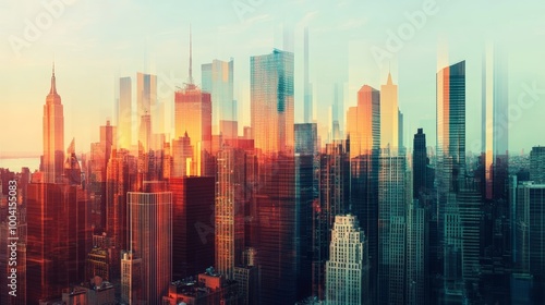 City Skyline at Sunset.