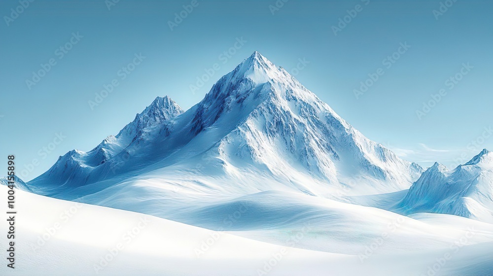 Fototapeta premium Minimalist 4K Mountain Wallpaper Featuring Sleek Design Tranquil Sky