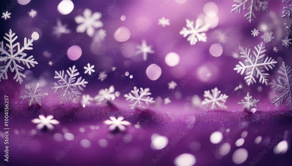 Christmas Background: A rich plum-colored background with sparkling silver snowflakes and light bokeh effects. Christmas Background: A rich plum-colored background with sparkling silver snowflakes and light bokeh effects.