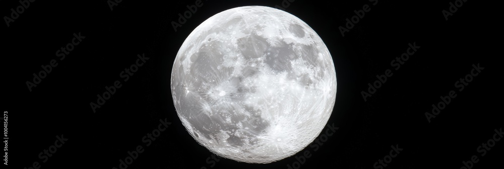 Obraz premium Close-Up of Full Moon in Black Sky