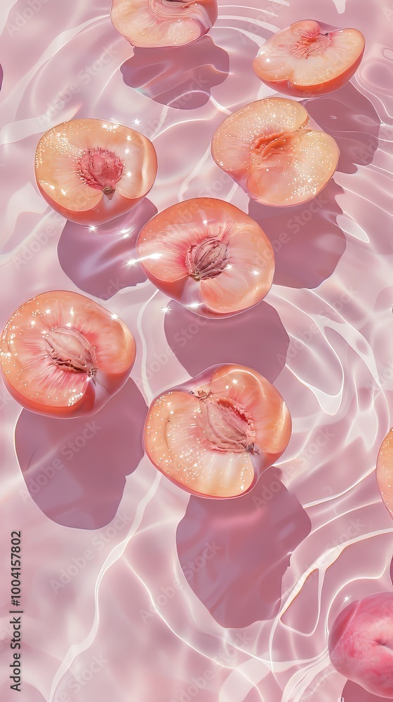 Fresh fruits floating in a pool of water Fresh fruits floating in a pool of water