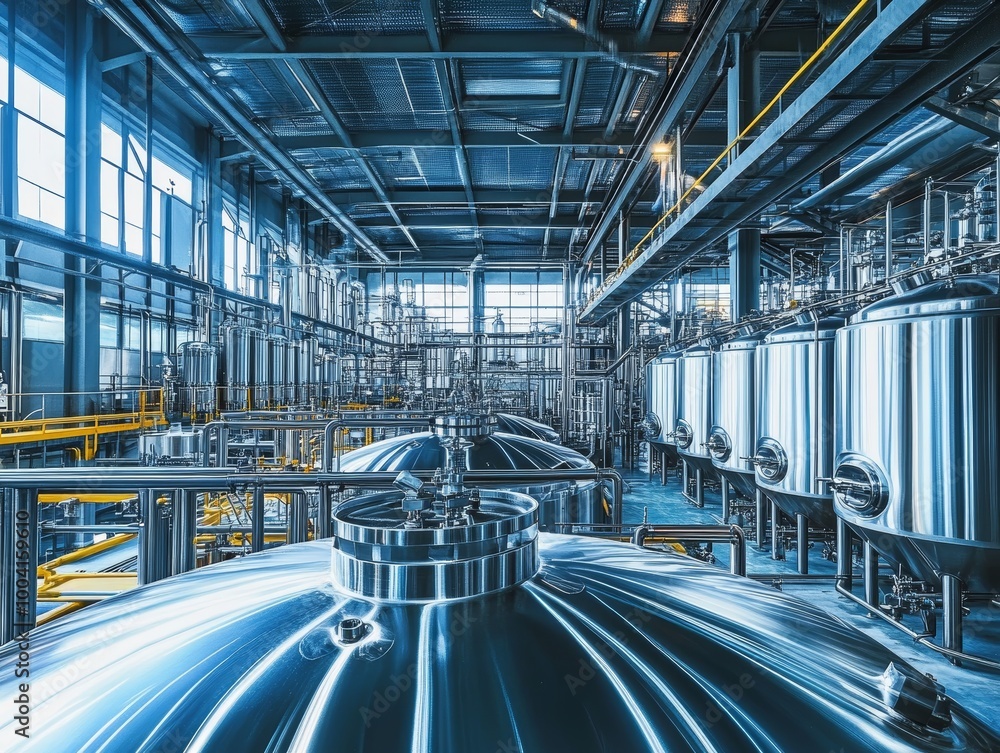 Industrial Brewery Production Line. Industrial Brewery Production Line.