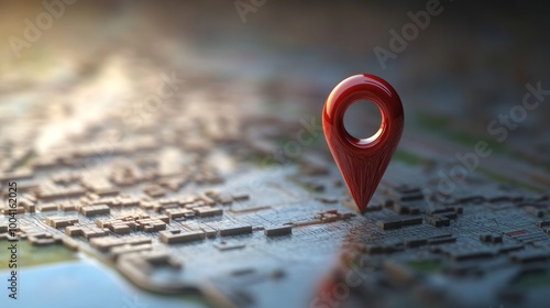 An example of a 3D red pinpoint graphic that can be used as a map pin icon