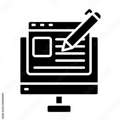 Blogging Glyph Icon Design