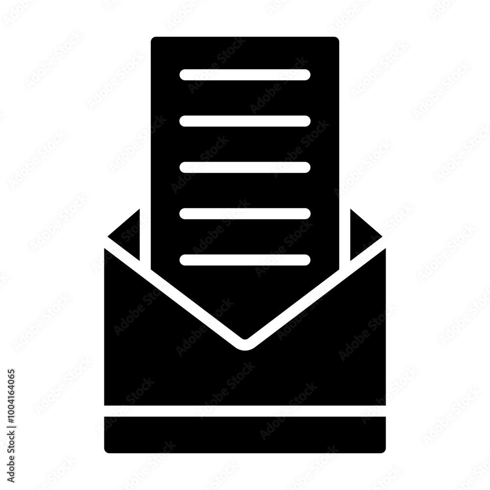 Open Envelope Glyph Icon Design Open Envelope Glyph Icon Design