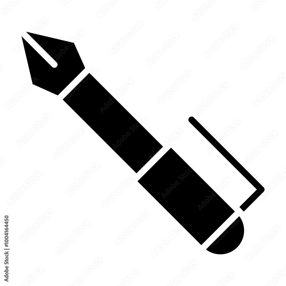 Fountain Pen Glyph Icon Design Fountain Pen Glyph Icon Design