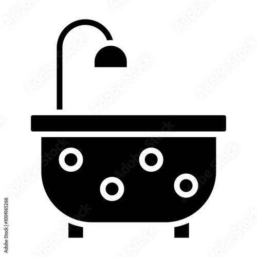 Bathtub Glyph Icon Design