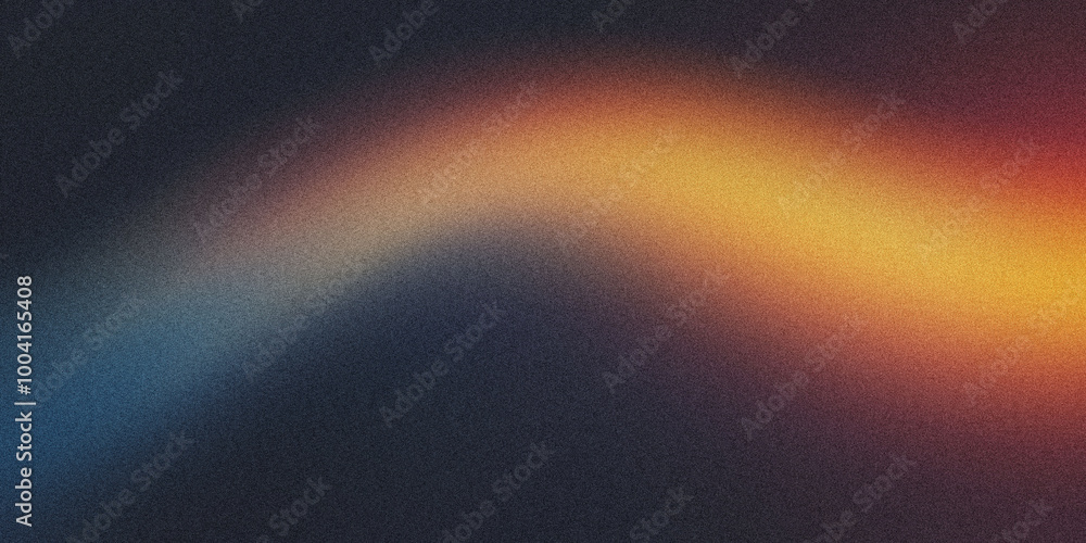 A curved arc of light with a gradient flowing from cerulean to mustard yellow, noise texture effect A curved arc of light with a gradient flowing from cerulean to mustard yellow, noise texture effect