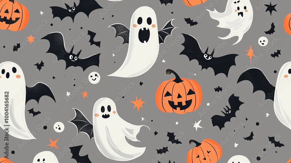 Fototapeta premium Seamless pattern halloween concept