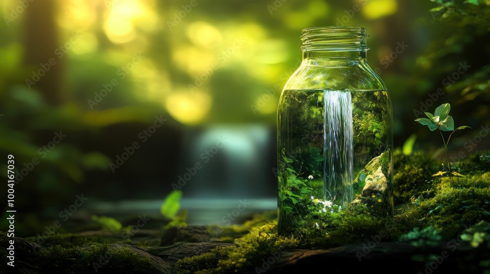 A Waterfall Captured in a Glass Jar A Waterfall Captured in a Glass Jar