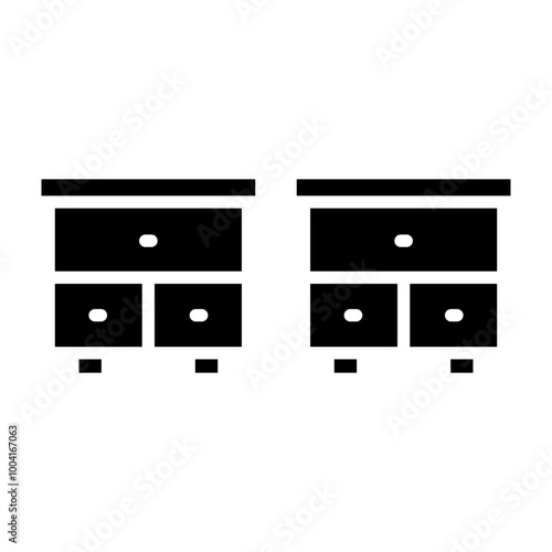 Bedside Table Glyph Icon Design