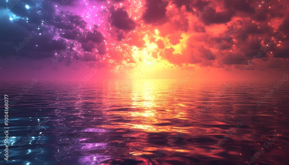 Radiant Light Reflections on Water Surface with Warm Golden Hue Radiant Light Reflections on Water Surface with Warm Golden Hue