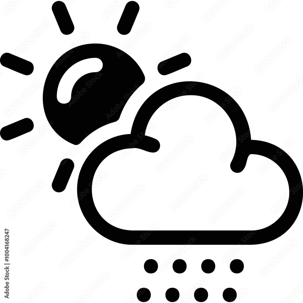 Simple vector icon sunny, cloudy, precipitation Simple vector icon sunny, cloudy, precipitation