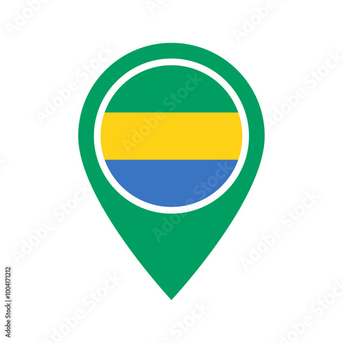 Free Download Gabon flag location icon - GFXLoad