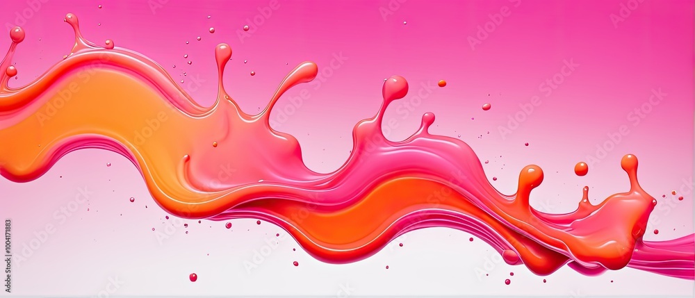 Abstract Splash of Pink and Orange Liquid Abstract Splash of Pink and Orange Liquid