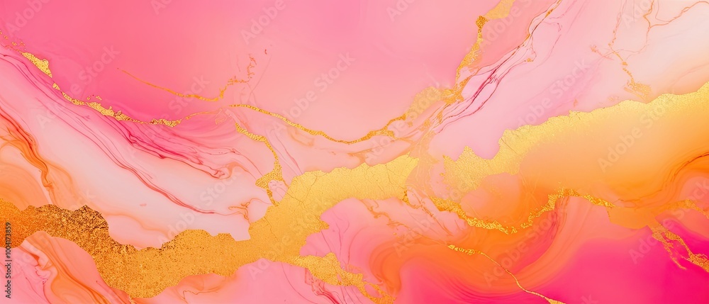 Abstract Pink and Gold Swirls Abstract Pink and Gold Swirls