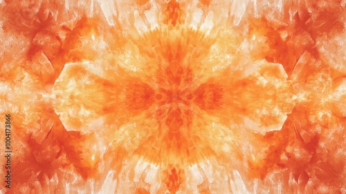 Vibrant orange tie-dye pattern influenced by Japanese aesthetics, showcasing intricate swirls and dynamic color blends, perfect for bold designs