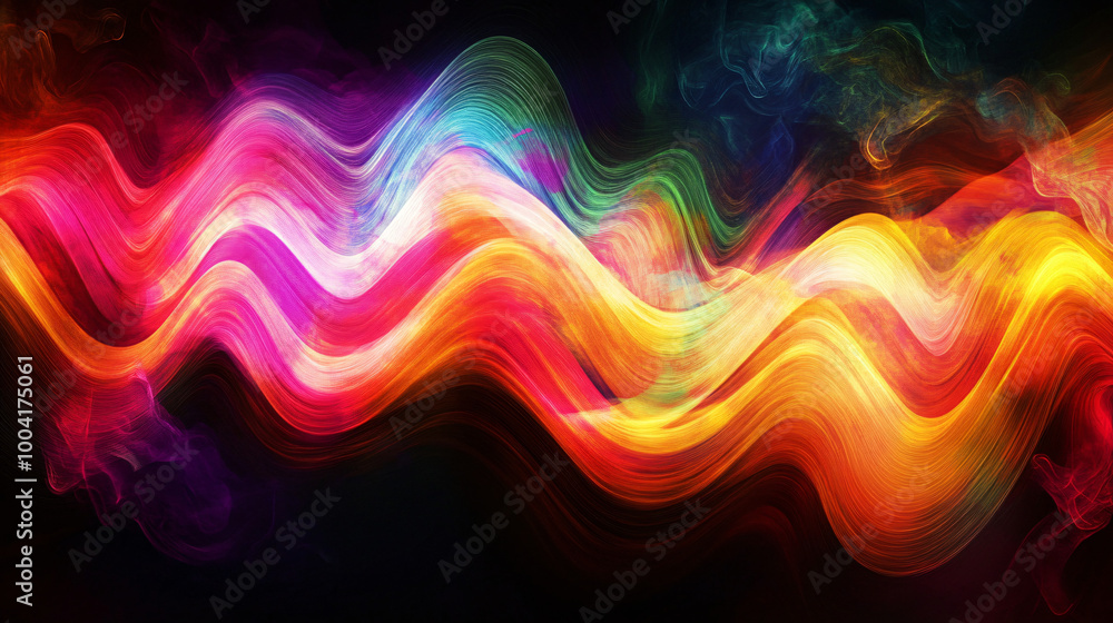 Fototapeta premium A vibrant abstract design with zigzag waves and bright colors. 