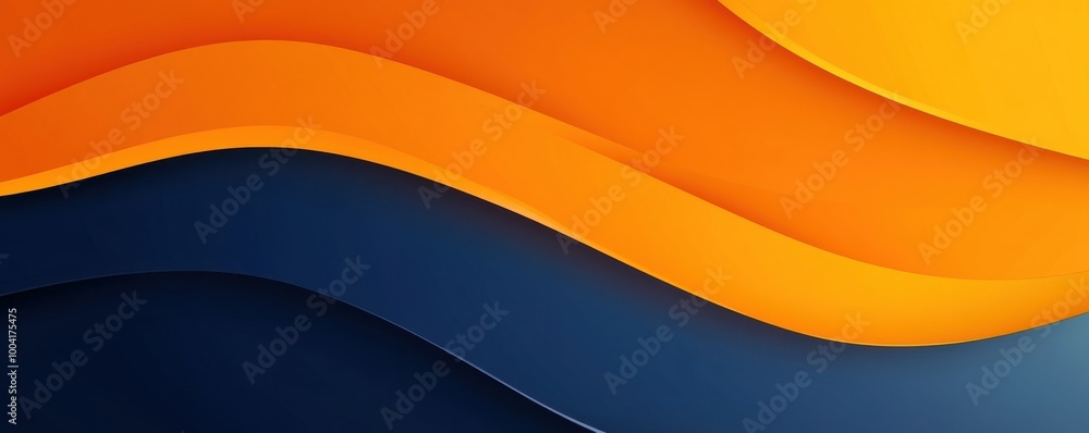 Vibrant abstract waves with orange and blue curves creating a dynamic ...