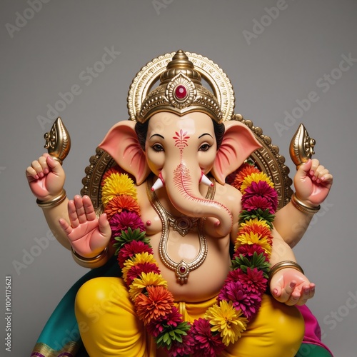 Celebration of Ganesh Chaturthi featuring Lord Ganesha the beloved Indian god Ganesha also known as Ganapati and Vighnaharta photo