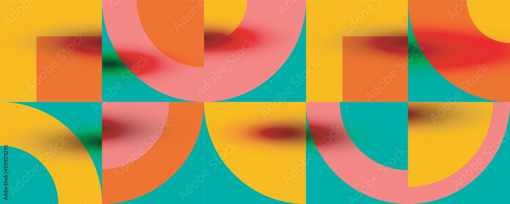 Neo memphis geometric pattern with circles, squares. Pop art abstract background for covers, banners, flyers and posters and other templates Neo memphis geometric pattern with circles, squares. Pop art abstract background for covers, banners, flyers and posters and other templates