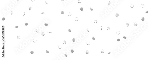 Glittering Spectacle: Captivating 3D Illustration of Glittery silver Confetti