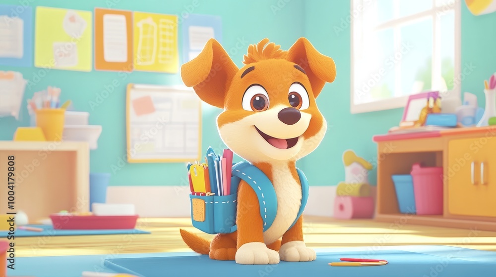 A cartoon dog participating in a charity event, helping volunteers set up a booth with a big smile. The image emphasizes the positive impact pets can have in community service and teamwork. A cartoon dog participating in a charity event, helping volunteers set up a booth with a big smile. The image emphasizes the positive impact pets can have in community service and teamwork.