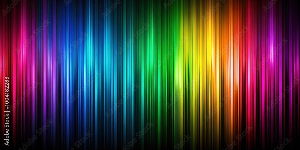 Abstract vertical lines art with colorful streaks on dark background for design projects