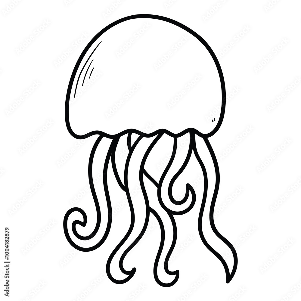 Hand drawn doodle jellyfish on white background. Hand drawn doodle jellyfish on white background.