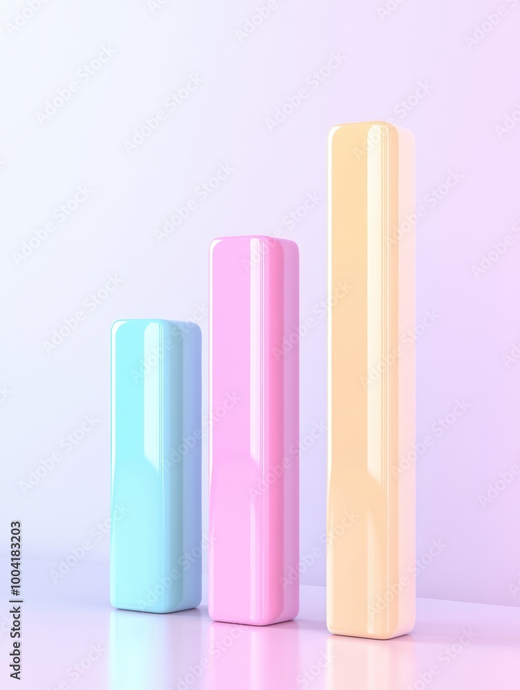 Colorful bar graph representing growth and success on a minimalist backdrop. Colorful bar graph representing growth and success on a minimalist backdrop.