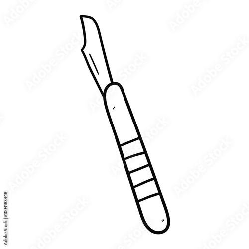 Hand drawn doodle scalpel on white background.