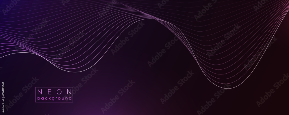 Dark abstract background with glowing neon waves. Shiny moving lightning lines design element. Modern purple blue red gradient flowing wave lines. Futuristic technology concept. Dark abstract background with glowing neon waves. Shiny moving lightning lines design element. Modern purple blue red gradient flowing wave lines. Futuristic technology concept.