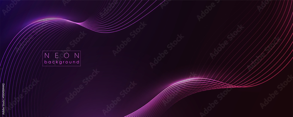 Dark abstract background with glowing neon waves. Shiny moving lightning lines design element. Modern purple blue red gradient flowing wave lines. Futuristic technology concept. Dark abstract background with glowing neon waves. Shiny moving lightning lines design element. Modern purple blue red gradient flowing wave lines. Futuristic technology concept.
