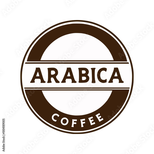 arabica coffee circle retro vintage emblem badge vector illustration template design