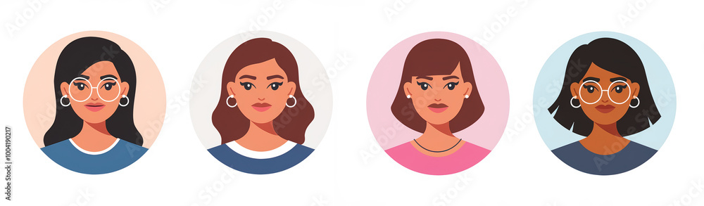 user icon or avatar profile picture set of four different women user icon or avatar profile picture set of four different women